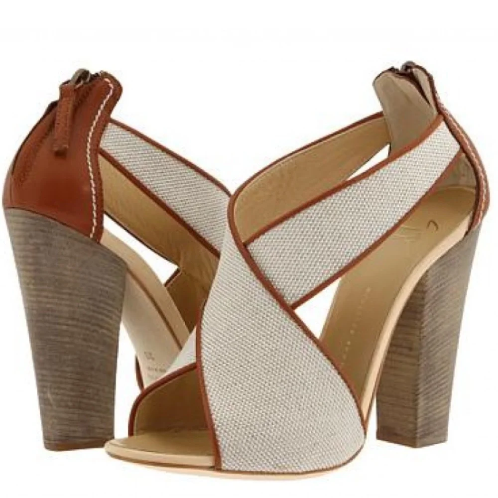 Giuseppe Zanotti Canvas and Leather Heel Sandals - Picture 14 of 14